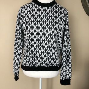 Lucca Couture Intarsia Black & White Sweater